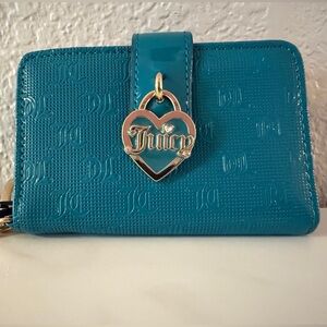 Juicy Couture Turquoise Wallet with Gold Heart Charm